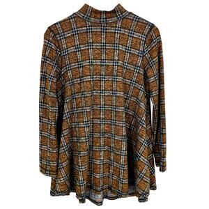 JOHN MARK Sz Small Wearable Art Autumn Harvest Winter Blouse Shirt Top Plaid